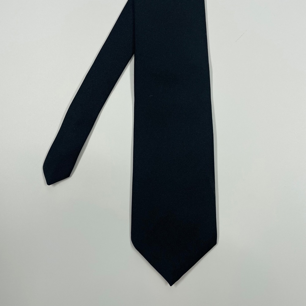 Ketch Navy Blue Solid Textured Polyester Necktie Mens OSFA